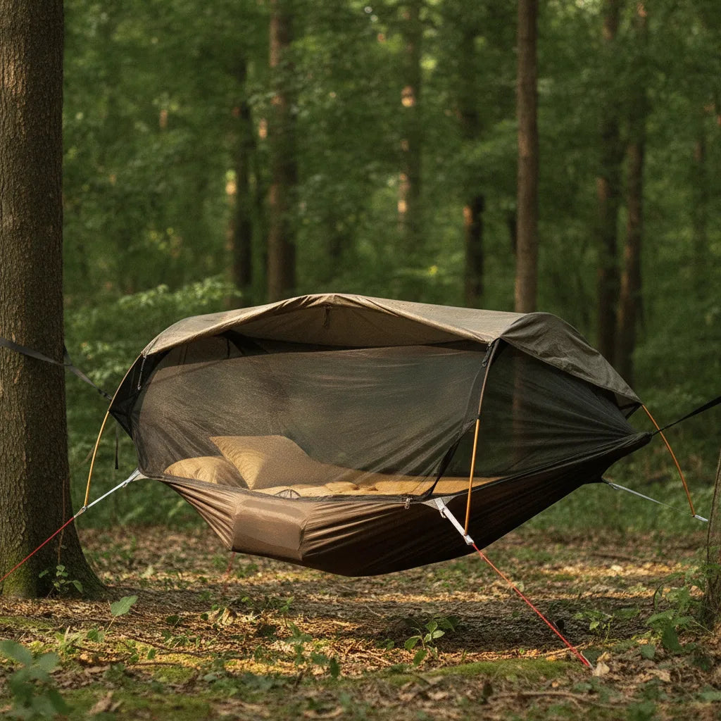 Hamac Tente 4-en-1 : Abri Nomade Imperméable