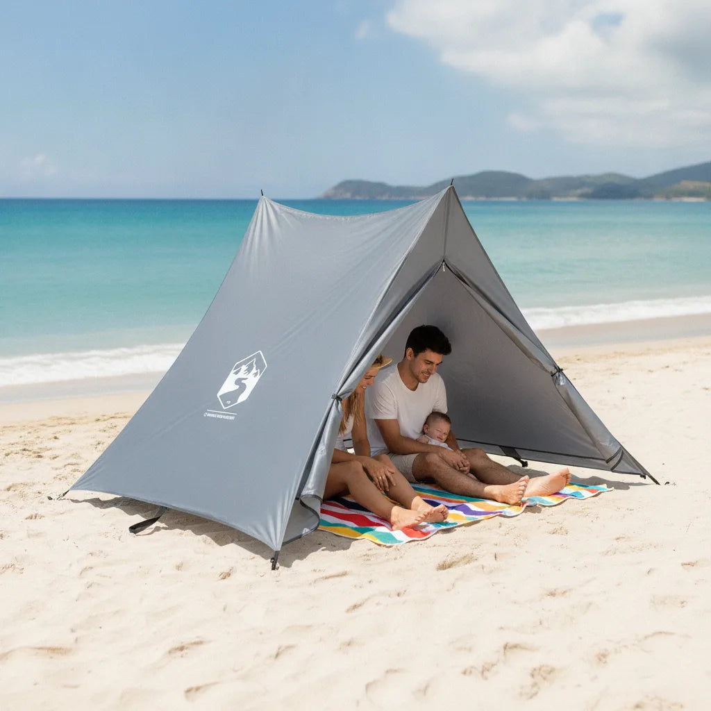 Demi Tente de Plage Pop-Up 2 Secondes Gris