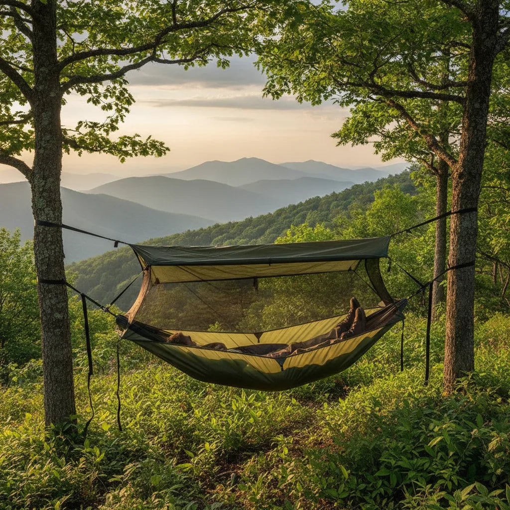 Hamac Tente Suspendu Vert - Bivouac Confortable