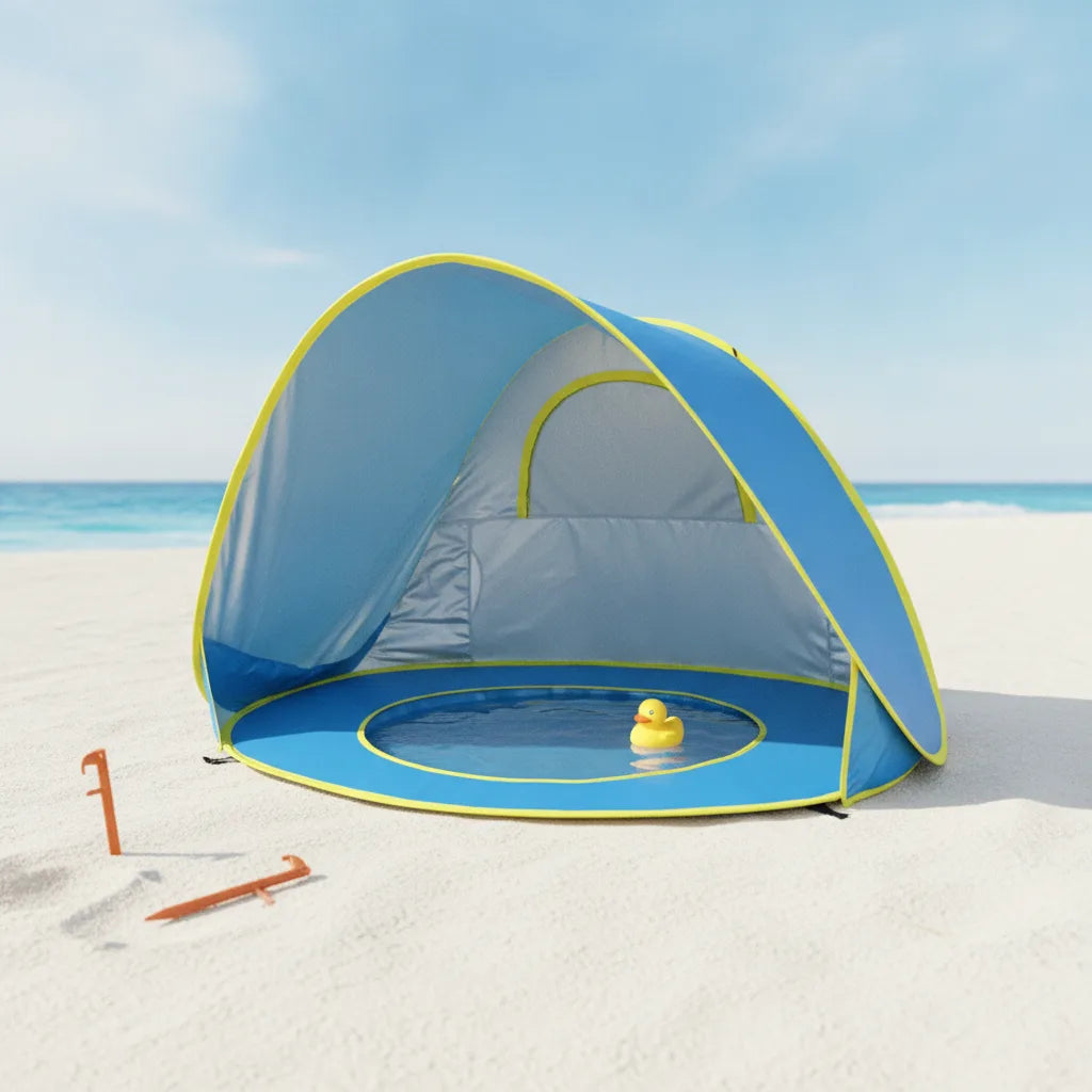 Tente Plage Bébé Pop-Up avec Piscine Intégrée