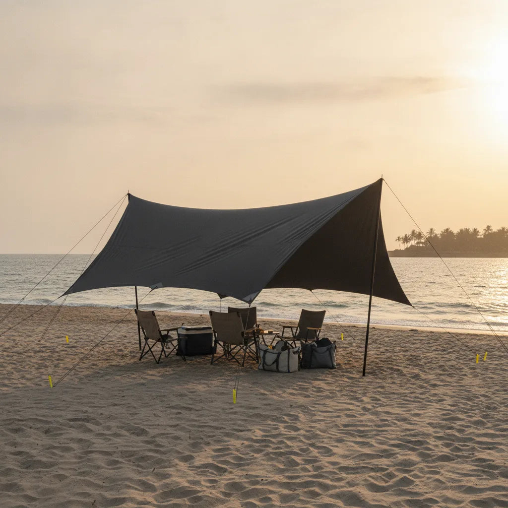 Tente Camping 10 Personnes 14m² Oxford 150D Anti-UV