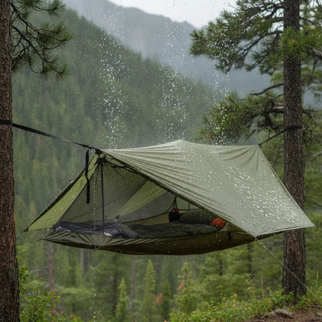 Hamac Tente Suspendu Vert - Bivouac Confortable
