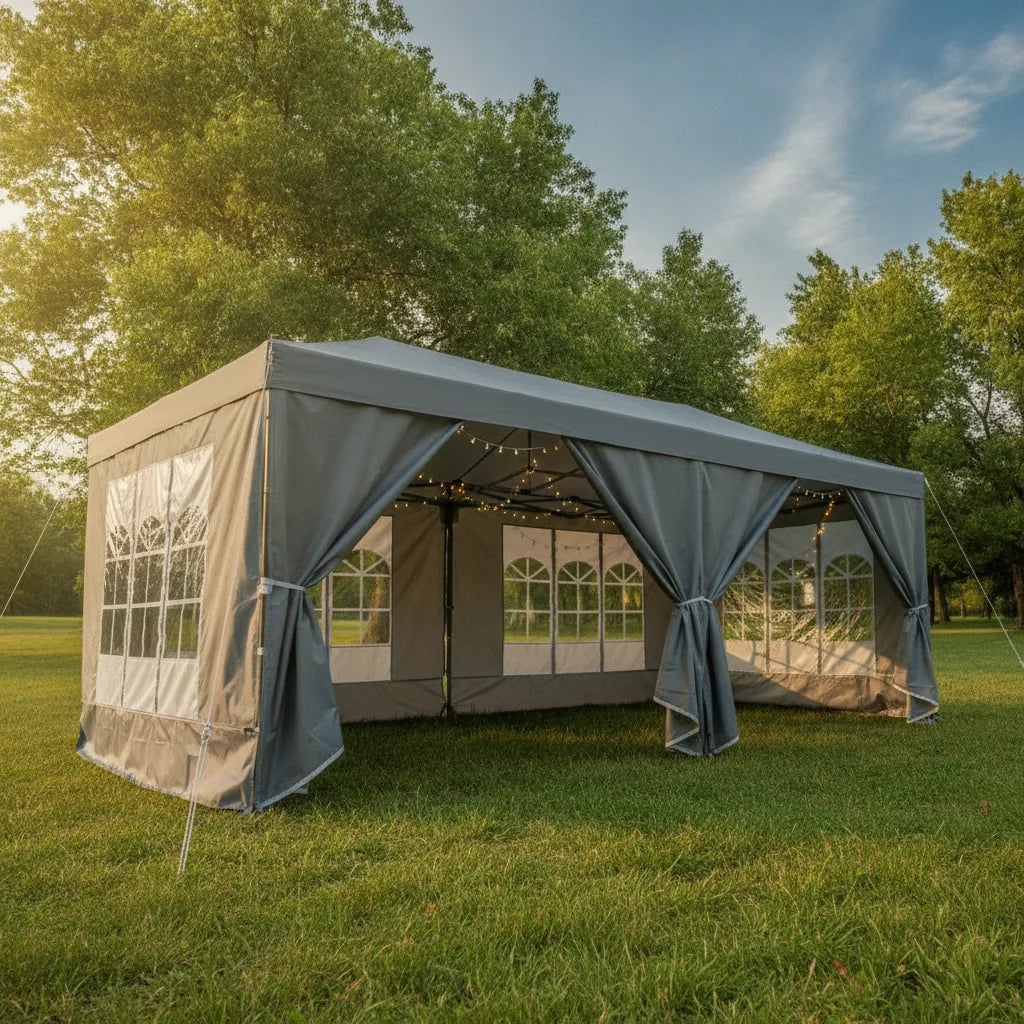 Tente de réception pliable 3x6m élégante et résistante