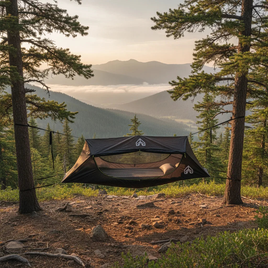 Hamac Tente Suspendu Vert - Bivouac Confortable