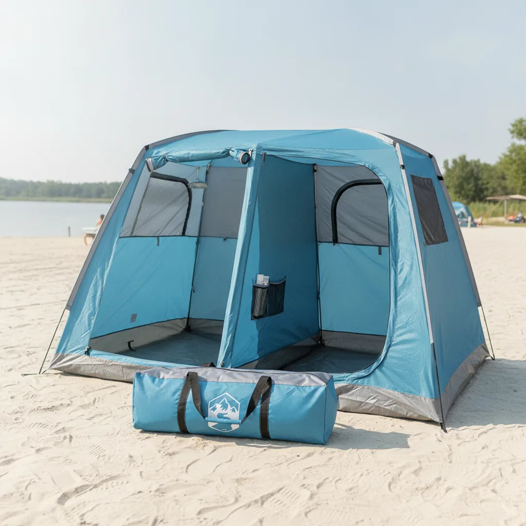 Tente de Douche Camping Polyvalente 2 Compartiments