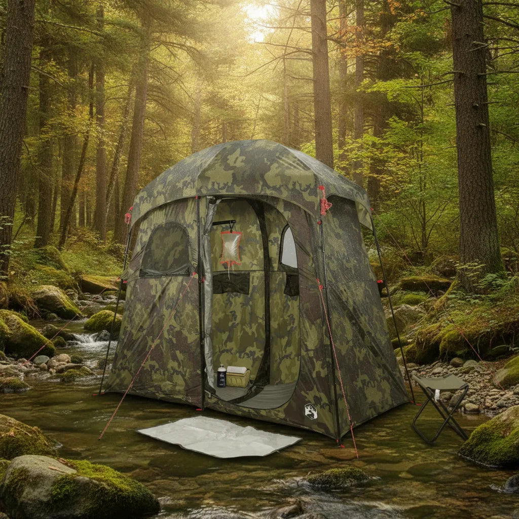 Tente de Douche Camping Polyvalente 2 Compartiments
