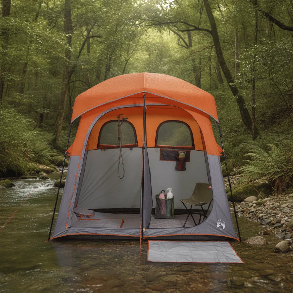 Tente de Douche Camping Polyvalente 2 Compartiments